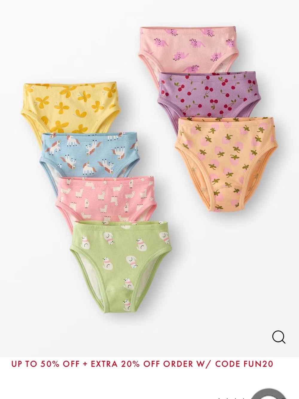Hanna Andersson Girls' Pastel Printed Cotton Briefs - Multi XS Toddler